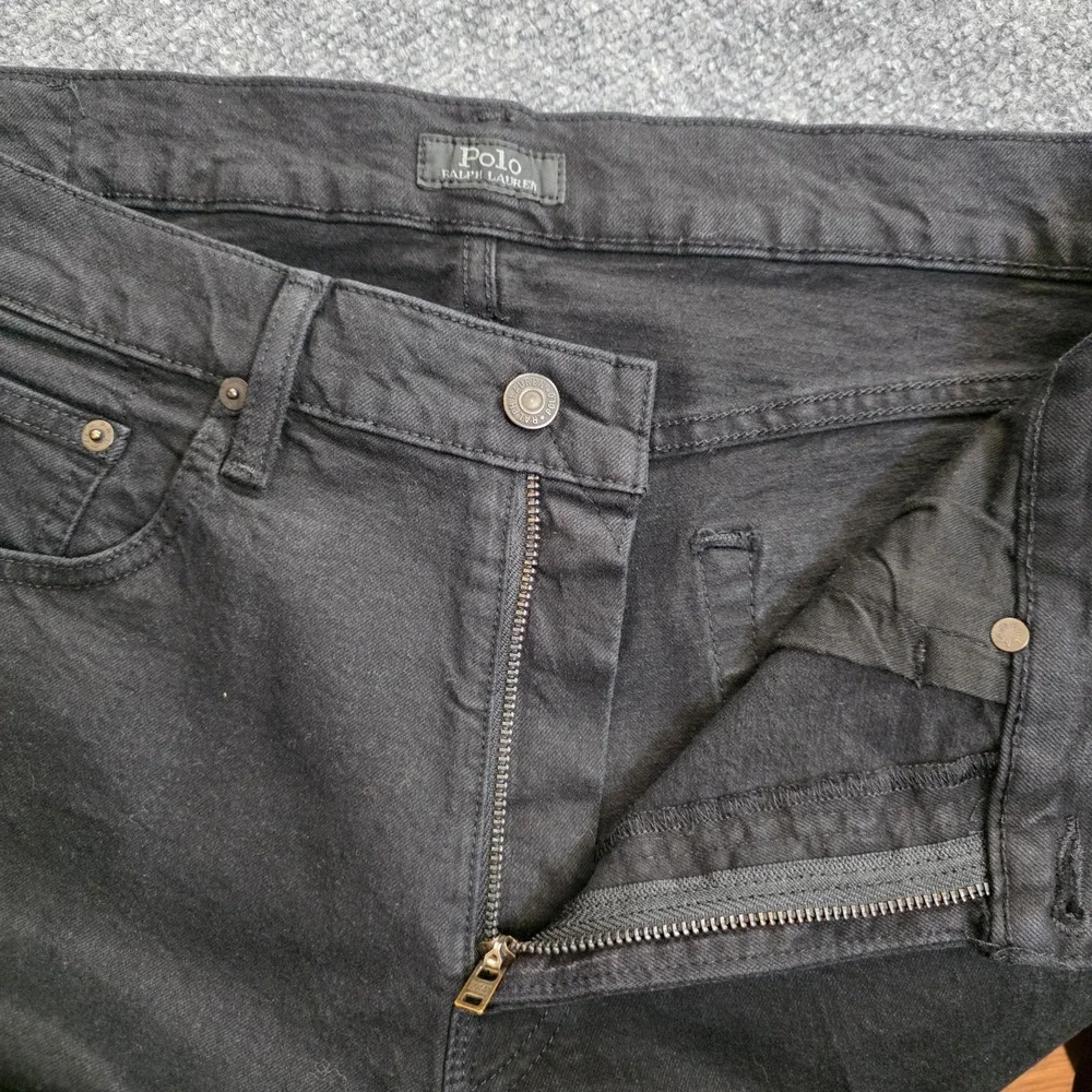 Polo Ralph Lauren Jeans Mens 34x30 Black Hampton Relaxed Straight Denim Preppy